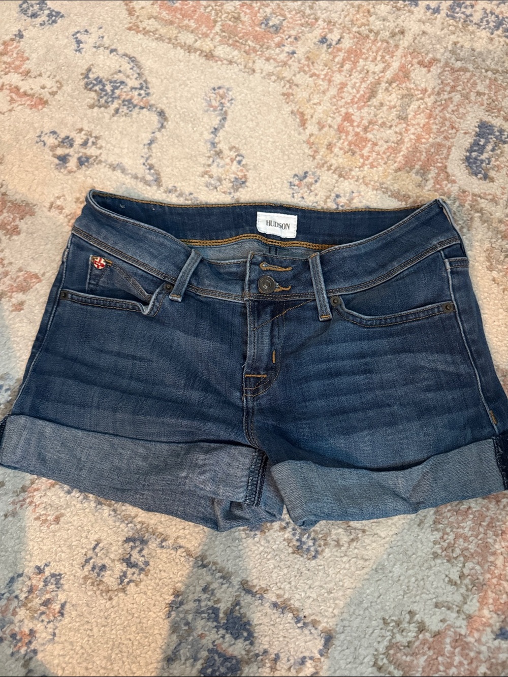 Hudson Jeans Dark Blue Denim Cutoff Shorts